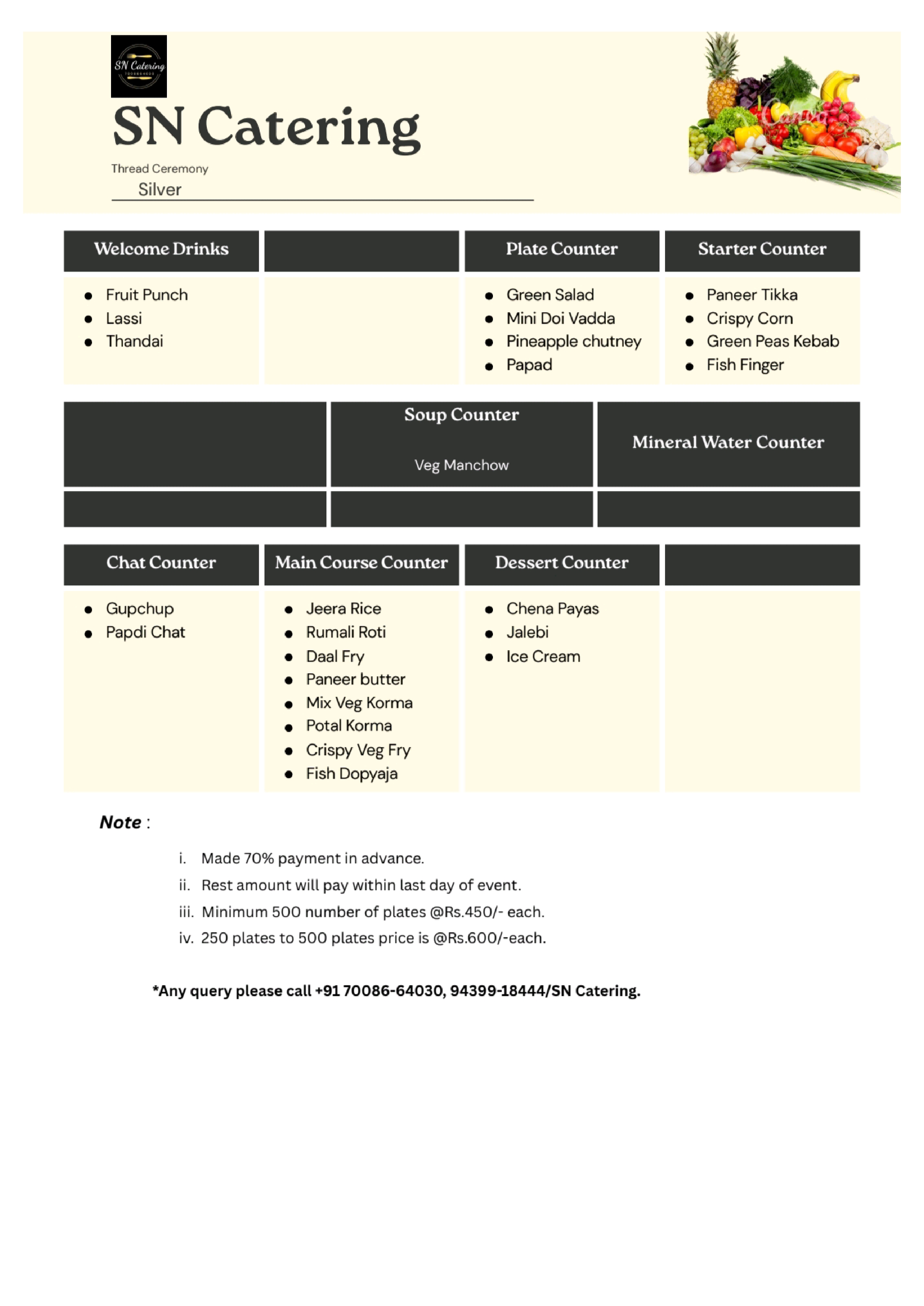 Thread Ceremony Silver Menu